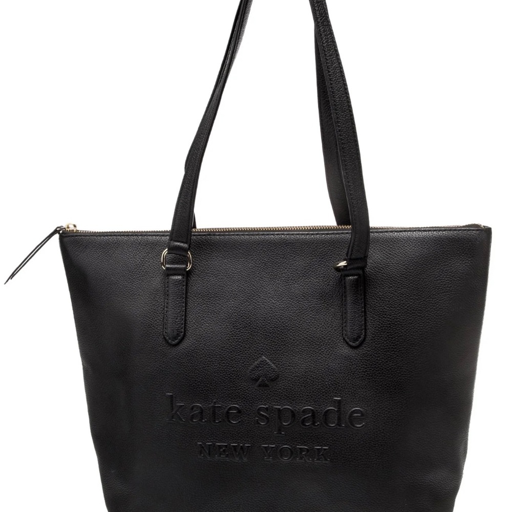 Kate Spade Sienne Logo Large Black Leather Tote  Shoulder Bag